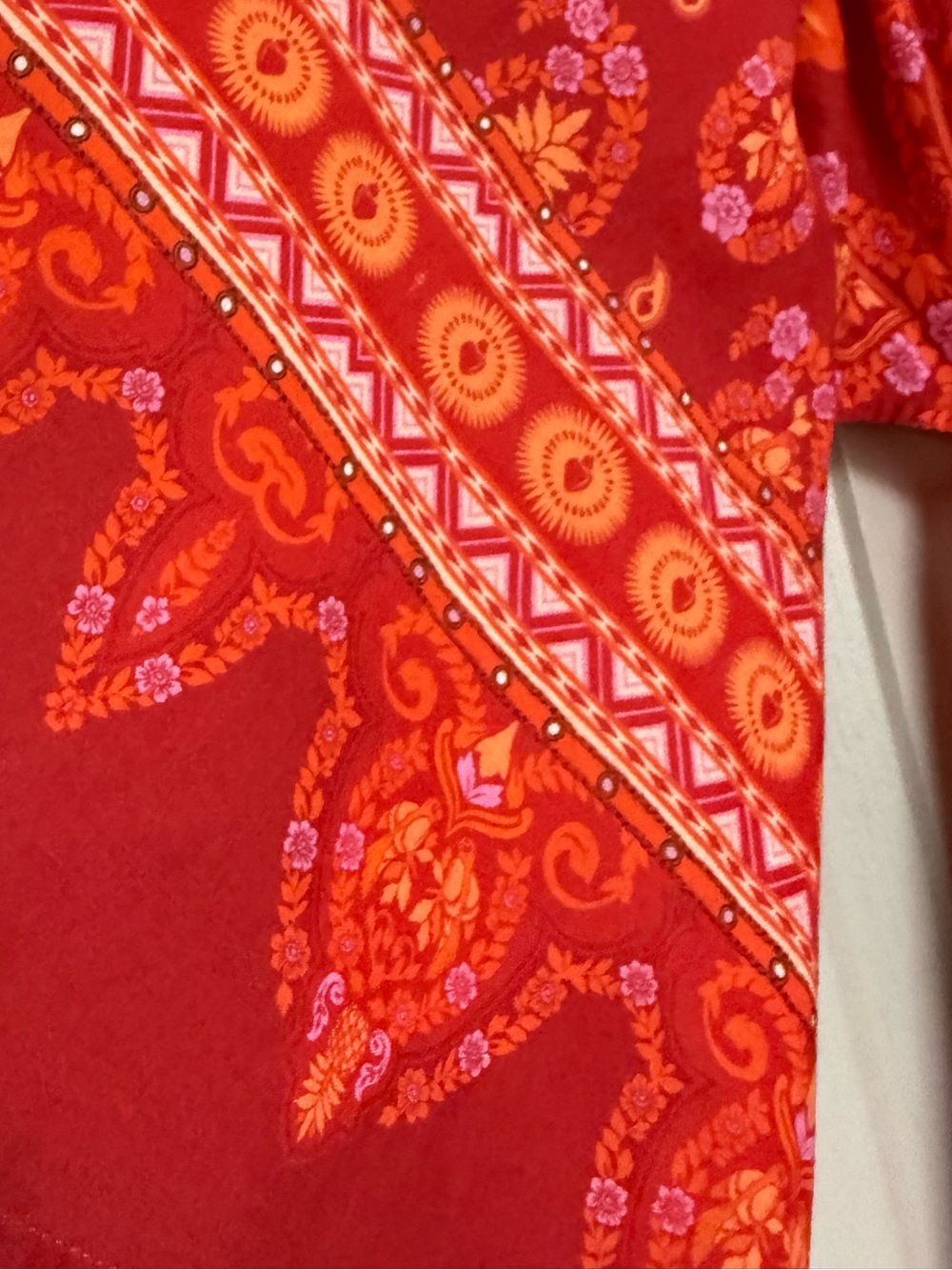 FARM Rio beautiful bell sleeve cutout dress. Colorful fruit floral print Maxi - Picture 6 of 16